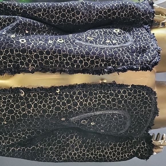 VintageYak Magik Gold & Black Elegant Reversible Open Blazer Jacket Size L - Picture 4 of 13